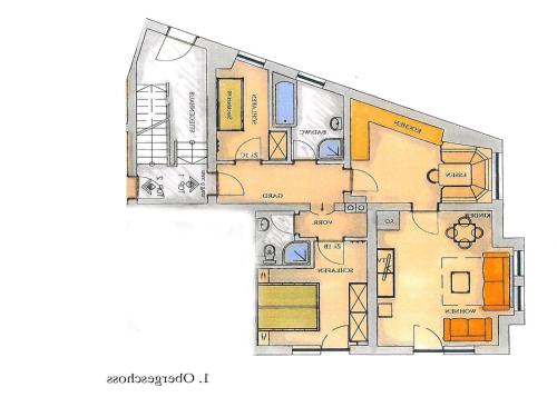 Půdorys ubytování Apartment Wald im Pinzgau near Ski Lift