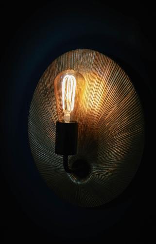 a light that is turned on in a dark room at Maison Patricia in Lecce