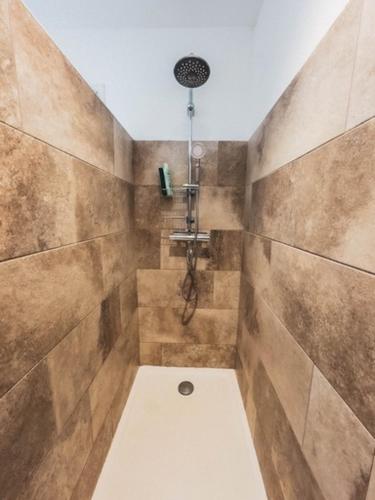 La salle de bains est pourvue d'une douche. dans l'établissement La Carpe Diem, à Cervione