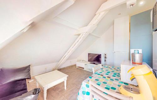 - un salon mansardé avec un toboggan dans l'établissement Gorgeous Apartment In Schiltigheim, à Schiltigheim