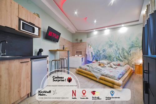 Tropicoon Room jacuzzi centre ville parking free