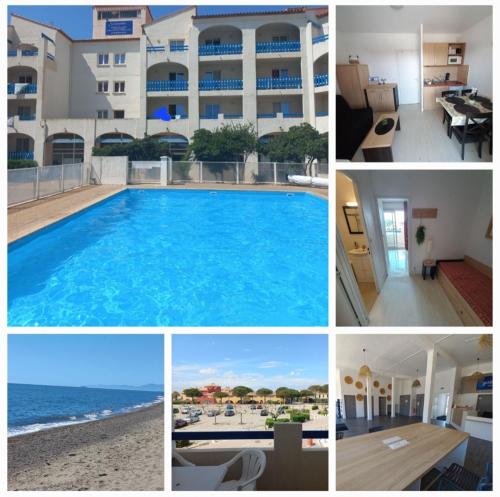 Coquet studio 4 pers, piscine,clim mobile, plage a 300 m,à 5min a pied du Lydia