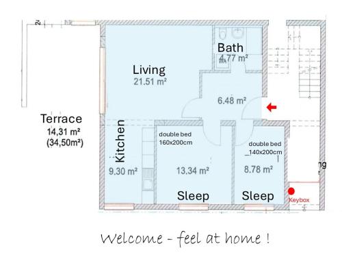 Κάτοψη του Wohlfühlwohnung Sonnenterrasse E Auto Ladestation