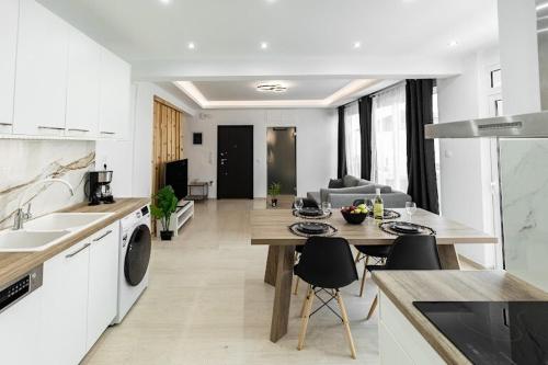 Kuchyň nebo kuchyňský kout v ubytování Niki's Luxury Suite