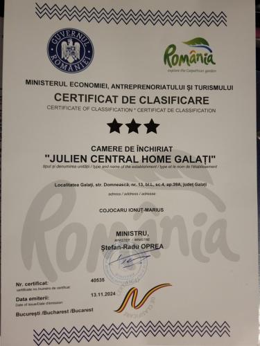 a permit for a home gardener certificate of residency at Julien Central Home in Galaţi