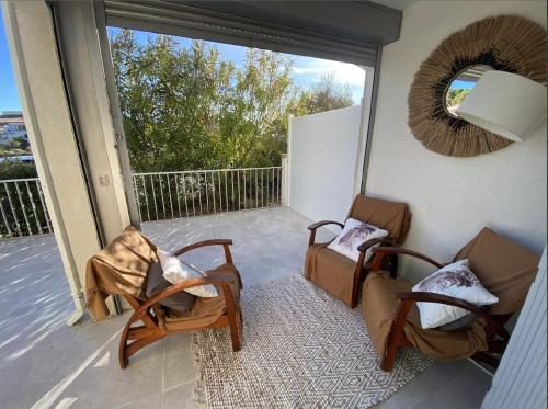 Appartement climatisé en rez-de-chaussée 3 personnes max