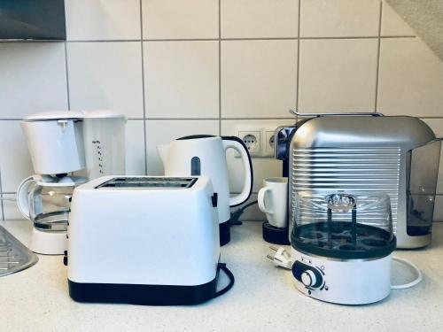 Kemudahan buat kopi dan teh di Ferienwohnung Südpfalz mit Fernblick