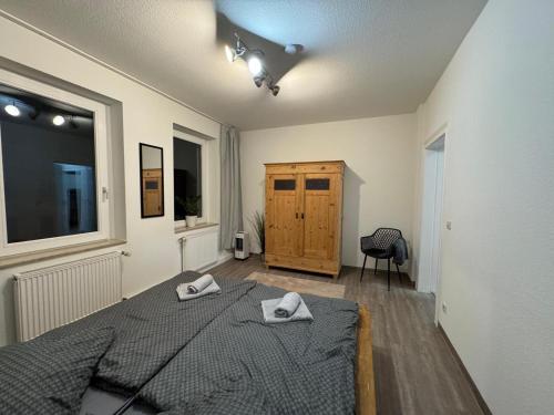 Postel nebo postele na pokoji v ubytování Ferienwohnung in Leipzig