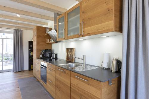 Dapur atau dapur kecil di Bergmannstrost 5 Sterne Ferienwohnung