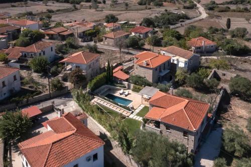 an aerial view of a home with red roofs at OD Luxury Villa in Pylos