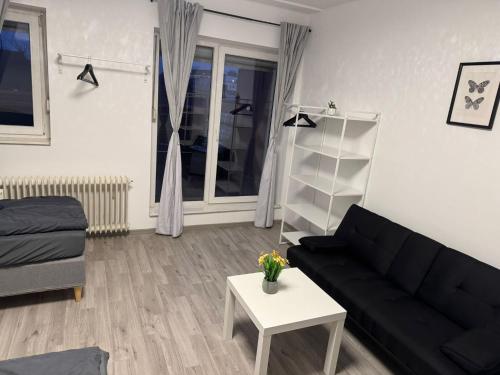 Ruang duduk di Zentrale Monteurwohnung Ferienwohnung Recklinghausen 6 Personen
