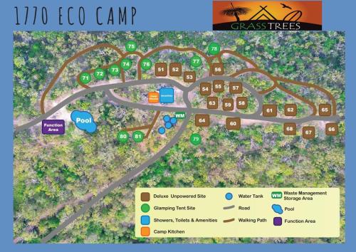 Certificado, premio, señal o documento que está expuesto en 1770 Eco Camp