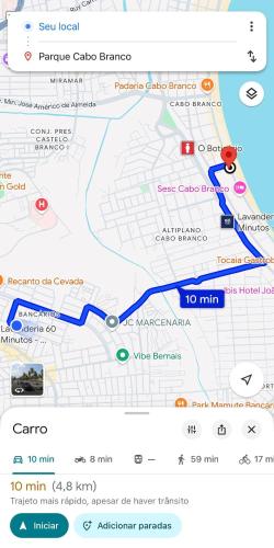 a screenshot of a google map of a subway at Apto aconchegante nos Bancários 65m in João Pessoa