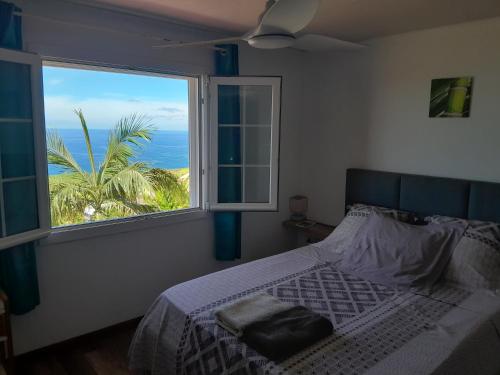 Postel nebo postele na pokoji v ubytování Chambre vue sur mer entre Grande Anse et Manapany
