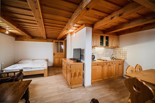 Kuchyň nebo kuchyňský kout v ubytování Vineyard Cottage Maleric with Pool Access