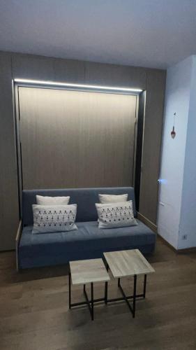 Ruang duduk di Studio lumineux avec vue et accès sur les pistes ! Coup de coeur