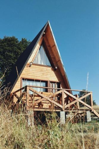 a wooden cabin with a thatched roof at Cottage Forest Hill in Žabljak