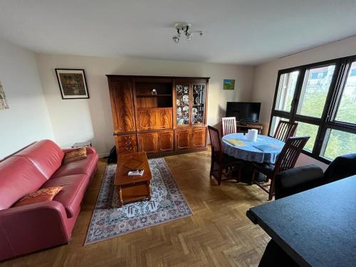 un salon avec un canapé et une table dans l'établissement Spacious and bright apartment 2min from Paris, à Saint-Mandé