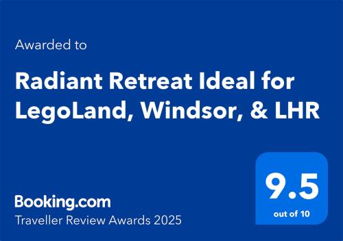 a blue sign with the words radiant retreat ideal for leopardland windor at Radiant Retreat Ideal for LegoLand, Windsor, & LHR in Slough