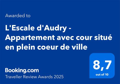 a screenshot of a cell phone with a blue screen at L'Escale d'Audry - Appartement sur cour situé en plein coeur de ville in Rochefort