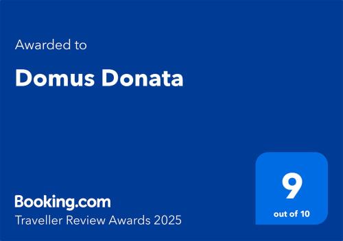 a screenshot of the donation donate button with a blue background at Domus Donata in Galatone