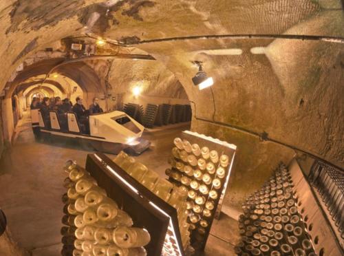 a wine cellar with a bunch of wine bottles at la maisonnette d'Epernay in Épernay