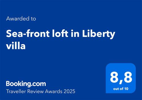 a screenshot of a cell phone with a blue screen at Sea-front loft in Liberty villa in Castiglioncello