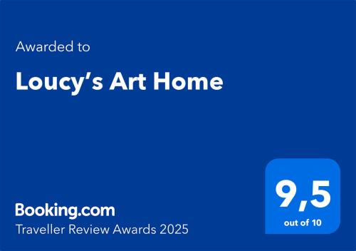 Certifikát, hodnocení, plakát nebo jiný dokument vystavený v ubytování Loucy’s Art Home