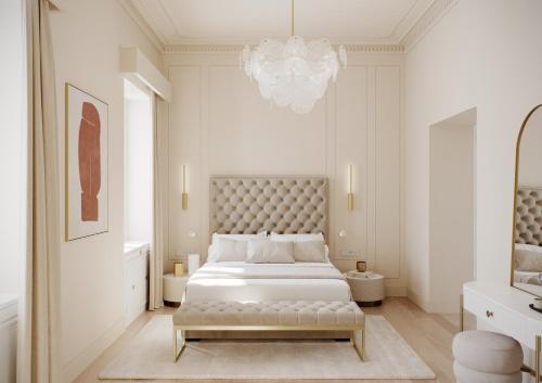 Giường trong phòng chung tại Infinity History