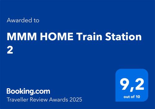 Certifikát, hodnocení, plakát nebo jiný dokument vystavený v ubytování MMM HOME Train Station 2