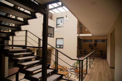a view of a staircase in a house at El Consuelo in Oaxaca City
