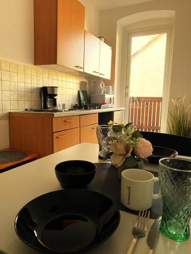 Una cocina o cocineta en Karli's Stübchen
