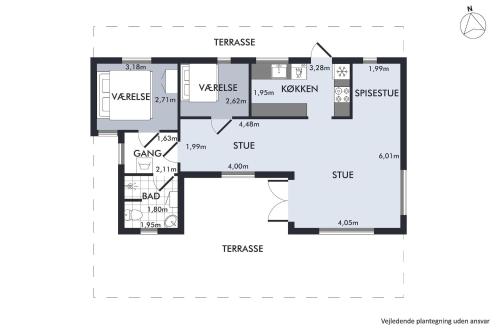 a floor plan of a house at Cozy Summer House By Grenaa Beach in Grenå