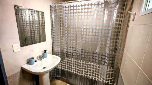 Un baño con lavabo y ducha en A18-Tu Ventana al Lago, en San Carlos de Bariloche