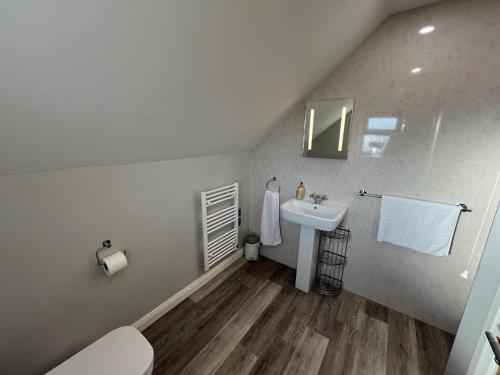 Sion MillsにあるThe Mill Luxury Loft Sion Millsの洗面台とトイレ付きのバスルーム