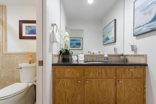 a bathroom with a sink and a toilet at Pacific Perch - SUR115S in Solana Beach