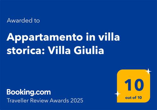 a yellow sign with the words appointment in villa stella villa gilli at Appartamento in villa storica: Villa Giulia in Empoli