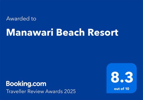 Certifikát, hodnocení, plakát nebo jiný dokument vystavený v ubytování Manawari Beach Resort