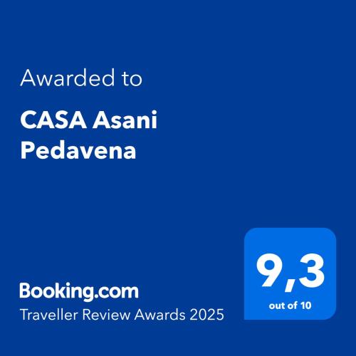 a screenshot of a cell phone with the text awarded to casa asaan ped at CASA Asani Pedavena in Pedavena