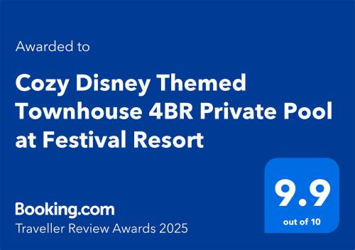 Cozy Disney Themed Townhouse 4BR Private Pool at Festival Resort photo 3