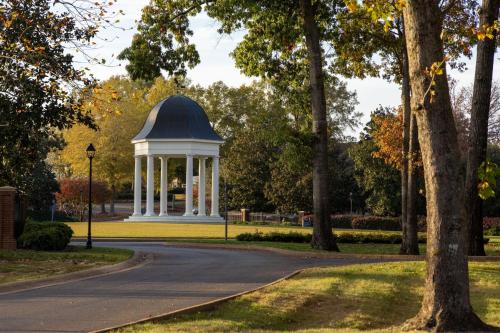 a gazebo in the middle of a park at Marriott's Manor Club at Ford's Colony in Williamsburg