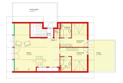 a floor plan of a house at Penthouse Wöster in Lech am Arlberg