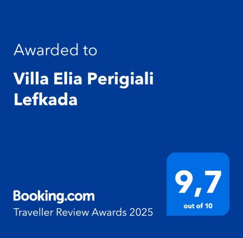 Certifikát, hodnocení, plakát nebo jiný dokument vystavený v ubytování Villa Elia Perigiali Lefkada