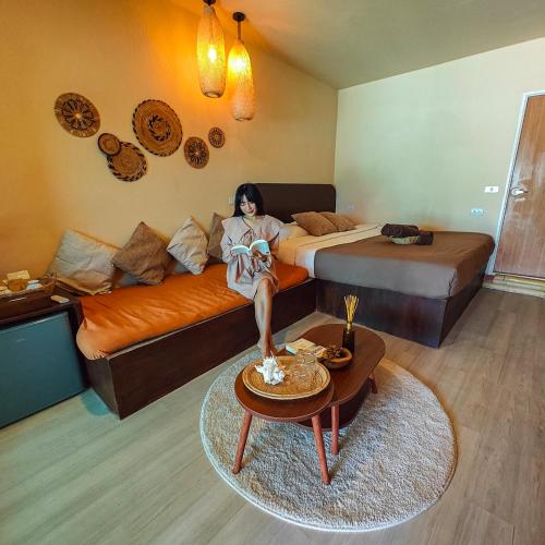 Χώρος καθιστικού στο Bamboo Beachfront Koh Larn