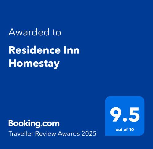 a screenshot of a text box with the text awarded to residence inn homogeneity at Residence Inn Homestay in Shimla