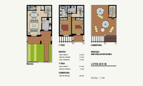 a plan of two floors of a house at 30 Terracos de Benagil - Casa Domingos in Benagil