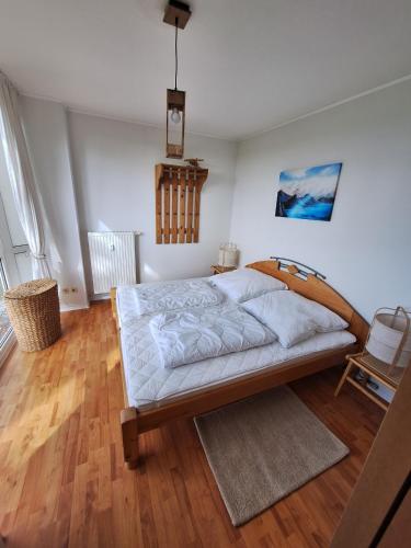 Postel nebo postele na pokoji v ubytování Nah am Bodden gelegene Oase