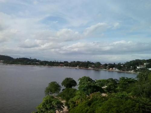 a large body of water with trees in the middle at Paqueta home in Rio de Janeiro