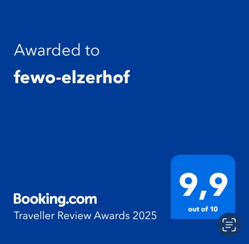 Πιστοποιητικό, βραβείο, πινακίδα ή έγγραφο που προβάλλεται στο fewo-elzerhof