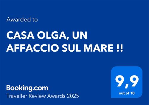 Certificato, attestato, insegna o altro documento esposto da CASA OLGA, UN AFFACCIO SUL MARE !!